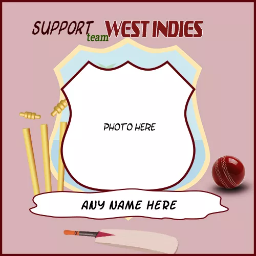 Icc World Cup 2023 Support Team West Indies Photo Frame With Name